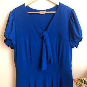 Eshakti stretchy dress with front buttons and tie